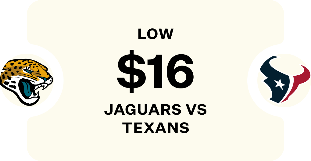 Graphic Showing Jaguars vs Texans at $16
