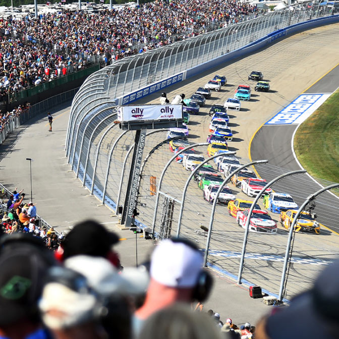 Arial view of a Nascar race