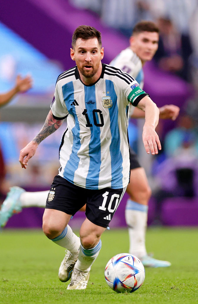 Lionel Messi playing for the Argentinian National Team