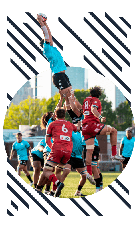 Major League Rugby player making a catch