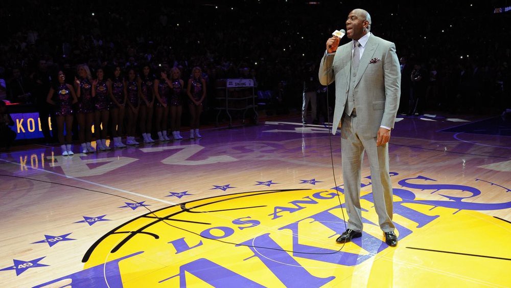 Magic Johnson will try to dig the Lakers out of mediocrity. Photo via NBA.com