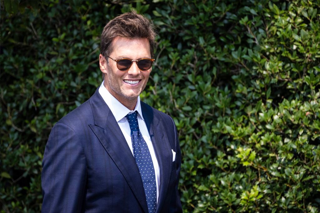 Tom Brady wearing sunglasses.