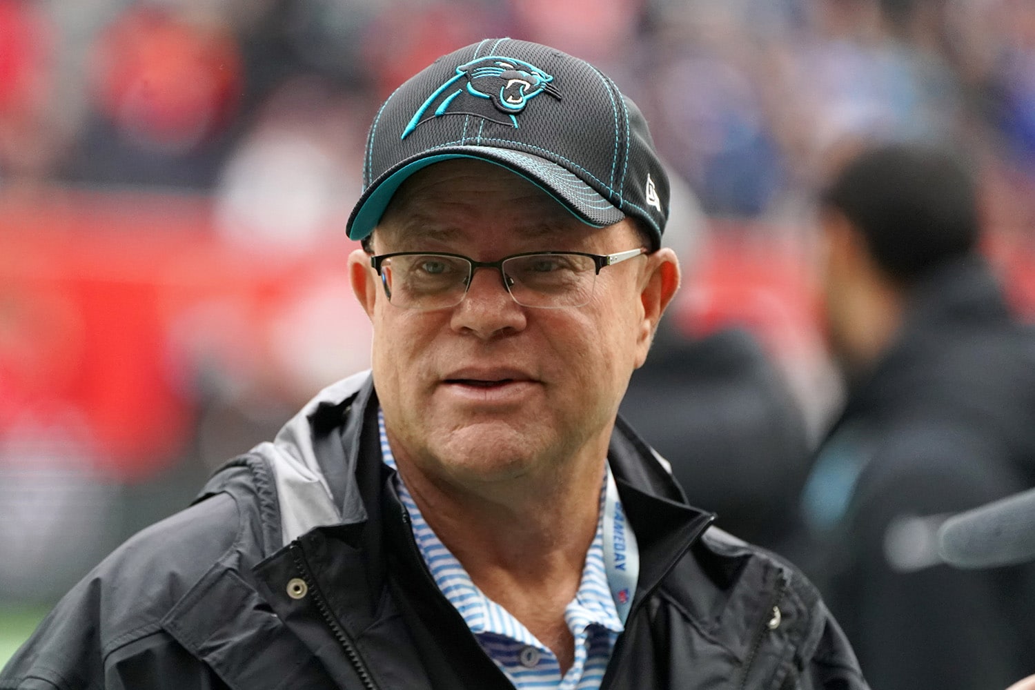 Carolina Panthers owner David Tepper on sideline of NFL game