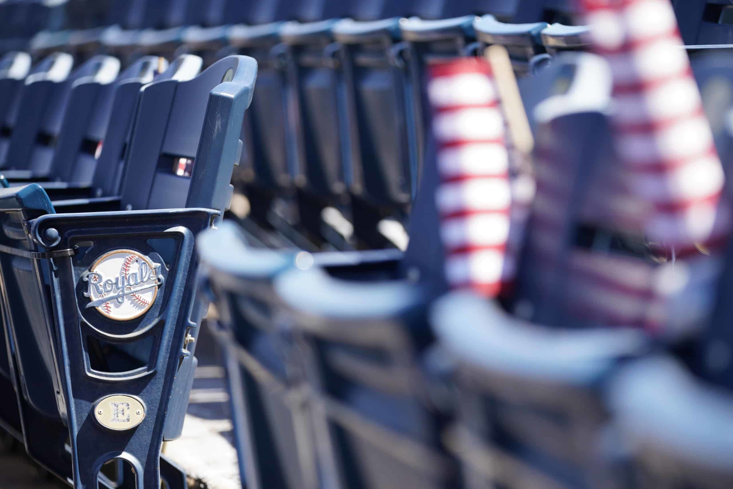 Seats inside the Kansas City Royals stadium