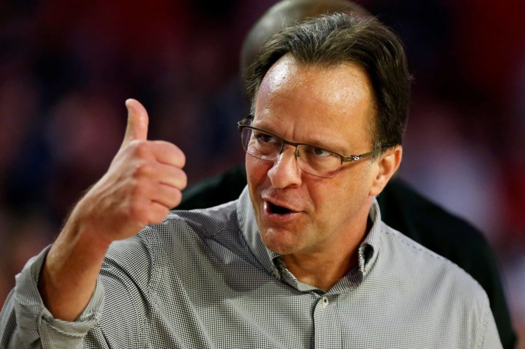 Former mens college basketball coach Tom Crean gives thumbs up