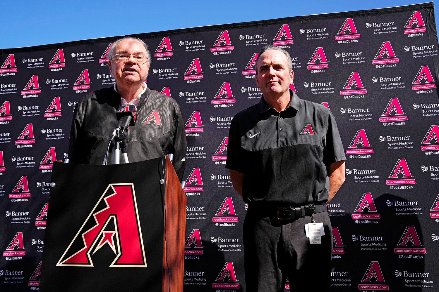 Arizona Diamondbacks managing general partner Ken Kendrick and president & chief executive officer Derrick Hall.