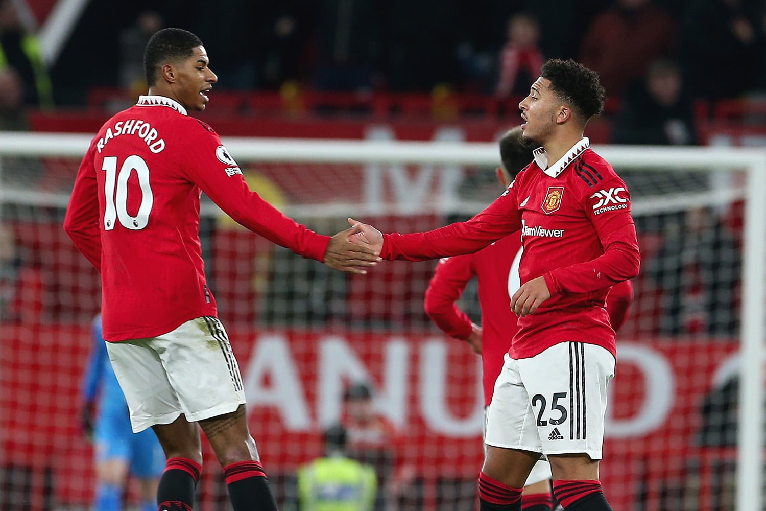 Manchester United forwards Marcus Rashford and Jadon Sancho