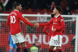 Manchester United forwards Marcus Rashford and Jadon Sancho