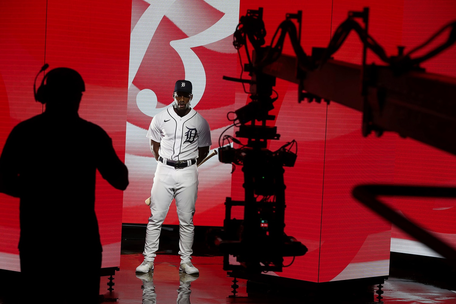 Behind the scenes look at a regional Bally Sports studio filming for the Detroit Tigers.