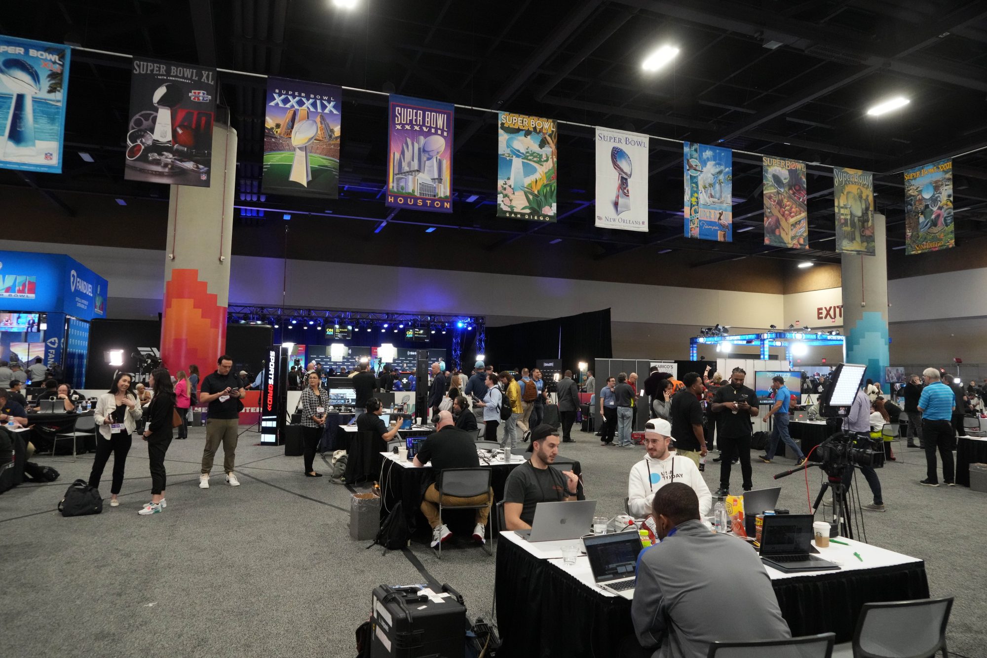 radio row a the Super Bowl LVII