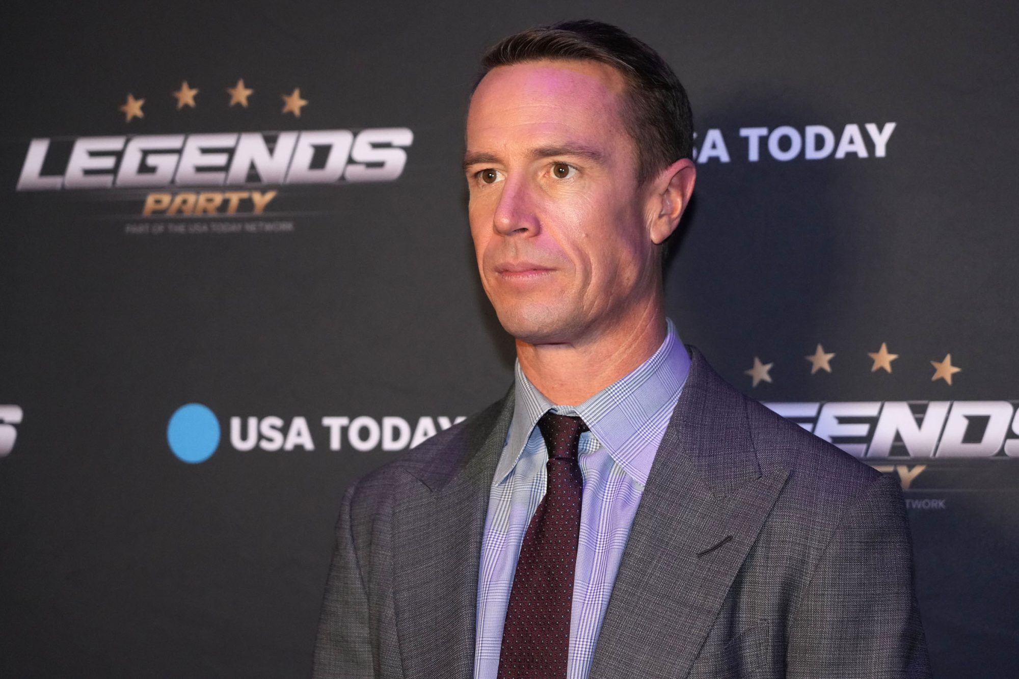 Feb 9, 2024; Las Vegas, NV, USA; Former quarterback Matt Ryan arrives before the Legends NFL Party.