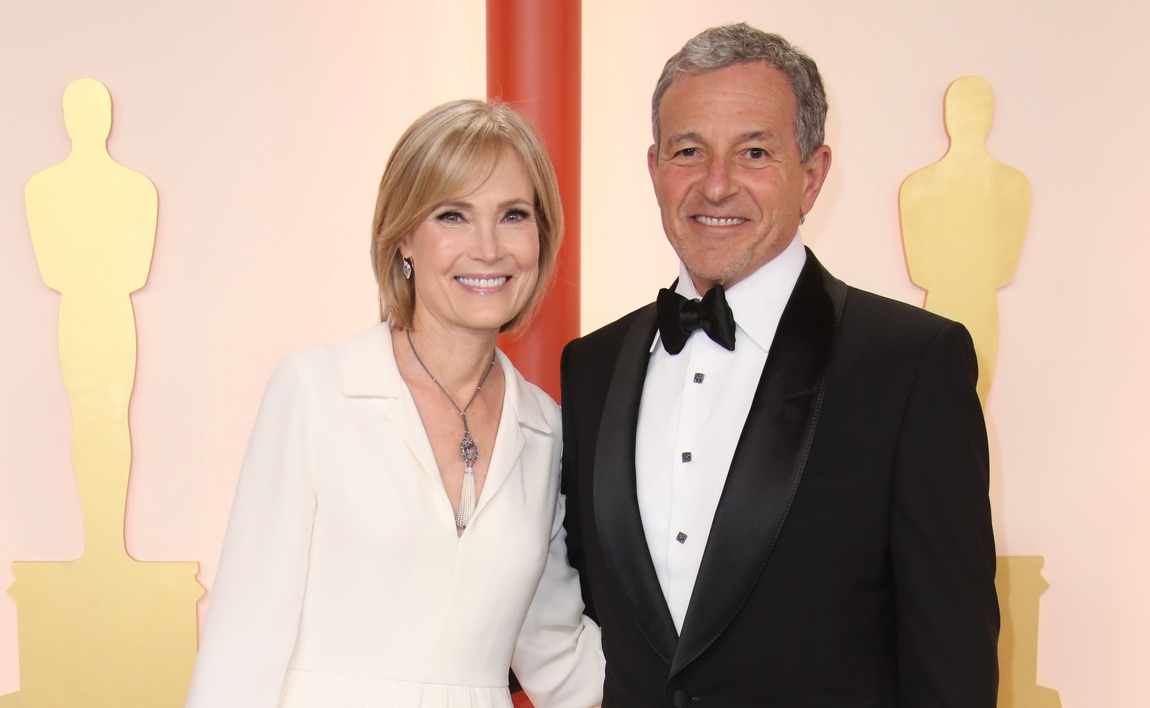 Mar 12, 2023; Los Angeles, CA, USA; Willow Bay and Bob Iger arrives at the 95th Academy Awards at the Dolby Theatre at Ovation Hollywood in Los Angeles on Sunday, March 12, 2023.