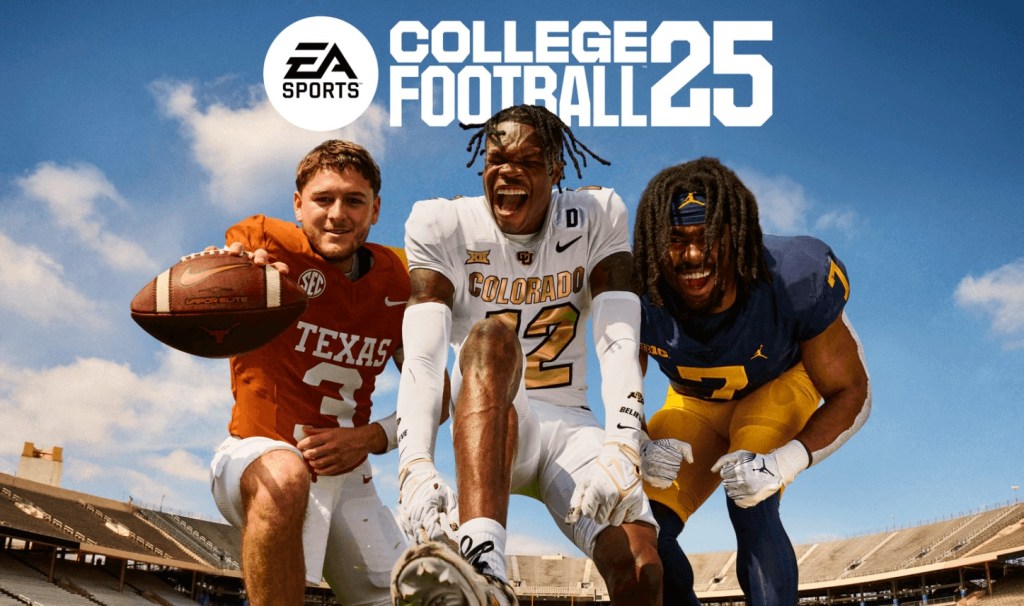 The cover of the College Football 25 video game.