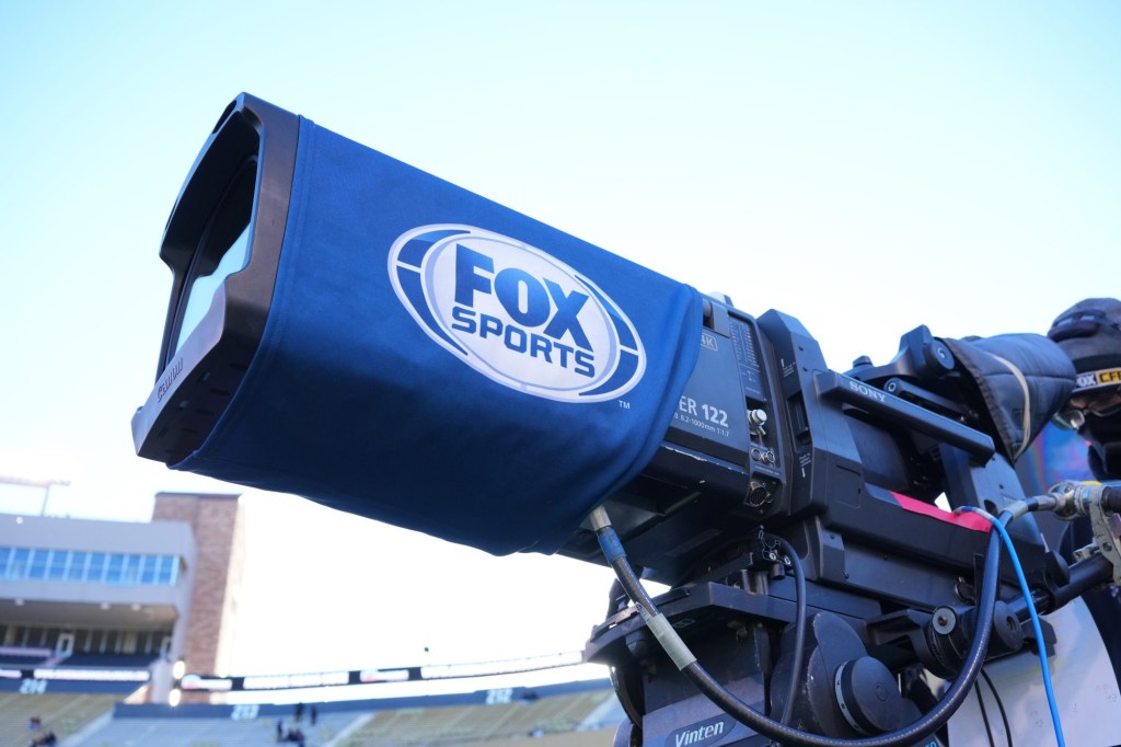 Nov 16, 2024; Boulder, Colorado, USA; General view of a Fox Sports end zone broadcast camera before the game between the Utah Utes against the Colorado Buffaloes at Folsom Field.