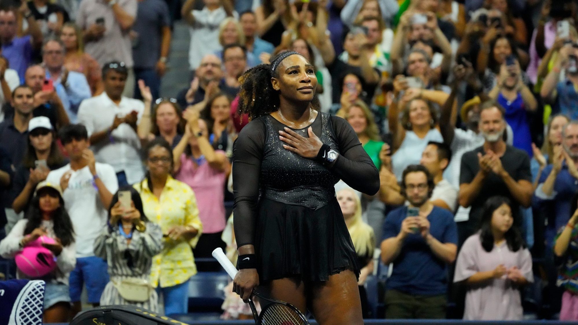 Tennis legend Serena Williams, seen here waving to the crowd after losing the final match of her career to Ajla Tomljanovic 2022 U.S. Open tennis, has suffered two pulmonary embolisms — the first in 2011 and the second in 2017 after the birth of her first child. She was able to return to competition both times but has also said that she needs to be vigilant for the rest of her life when it comes to early detection of blood clots.