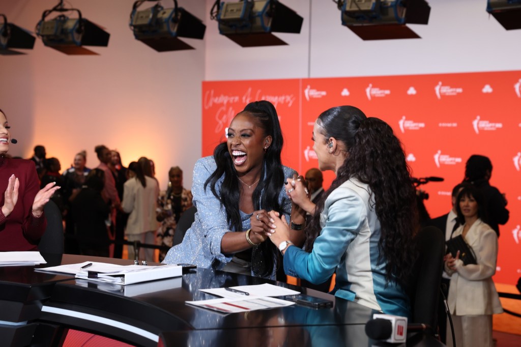 New York, NY - April 14, 2025 - The Shed: Chiney Ogwumike on the set of WNBA Countdown during the 2025 WNBA Draft presented by State Farm
