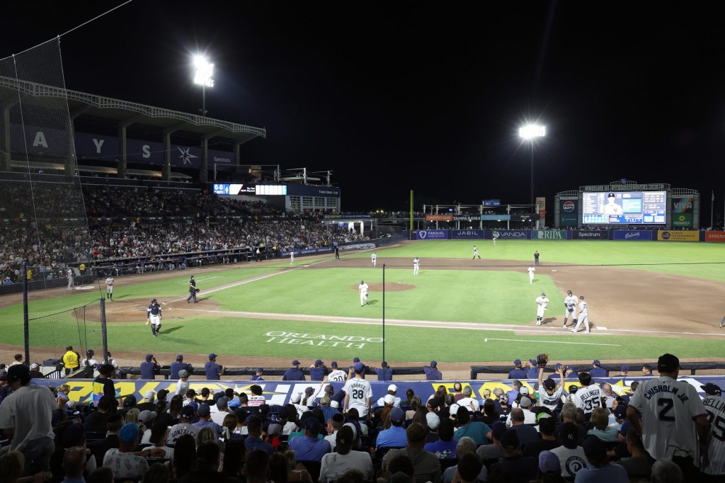 Apr 17, 2025; St. Petersburg, Florida, USA;  A general view of George M. Steinbrenner Field during the sixth inning between the Tampa Bay Rays and New York Yankees.