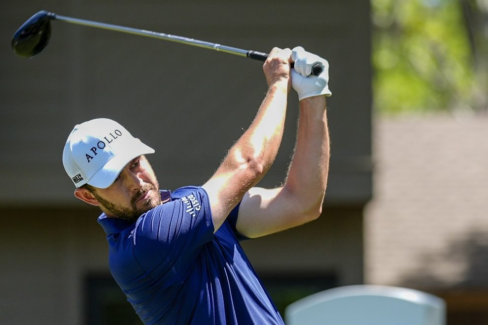 Apr 19, 2025; Hilton Head, South Carolina, USA; Patrick Cantlay on three tee during the third round of the RBC Heritage golf tournament.