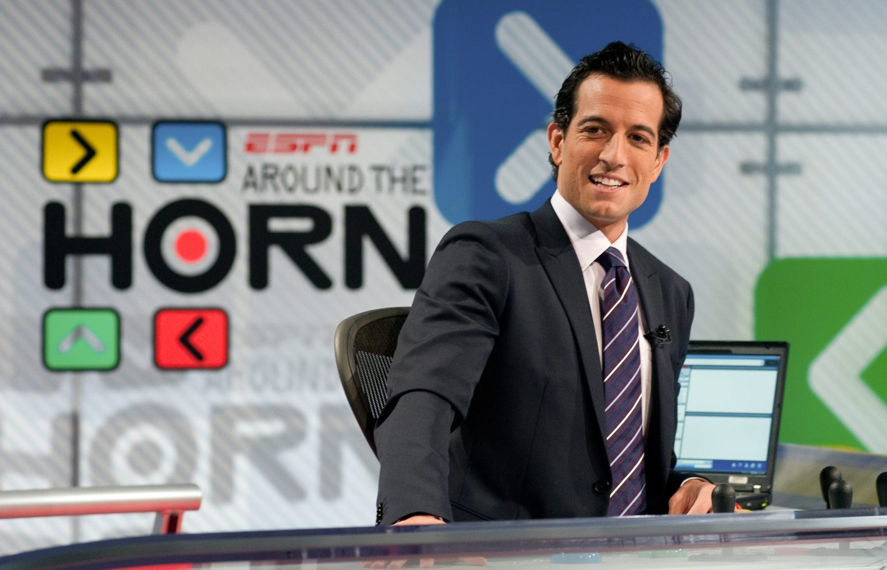 Monday, Sept. 27, 2010 -- Washington, D.C. -- ABC Bureau Studios -- Host Tony Reali on the new Around the Horn set. The program will now be available in high definition on ESPN.