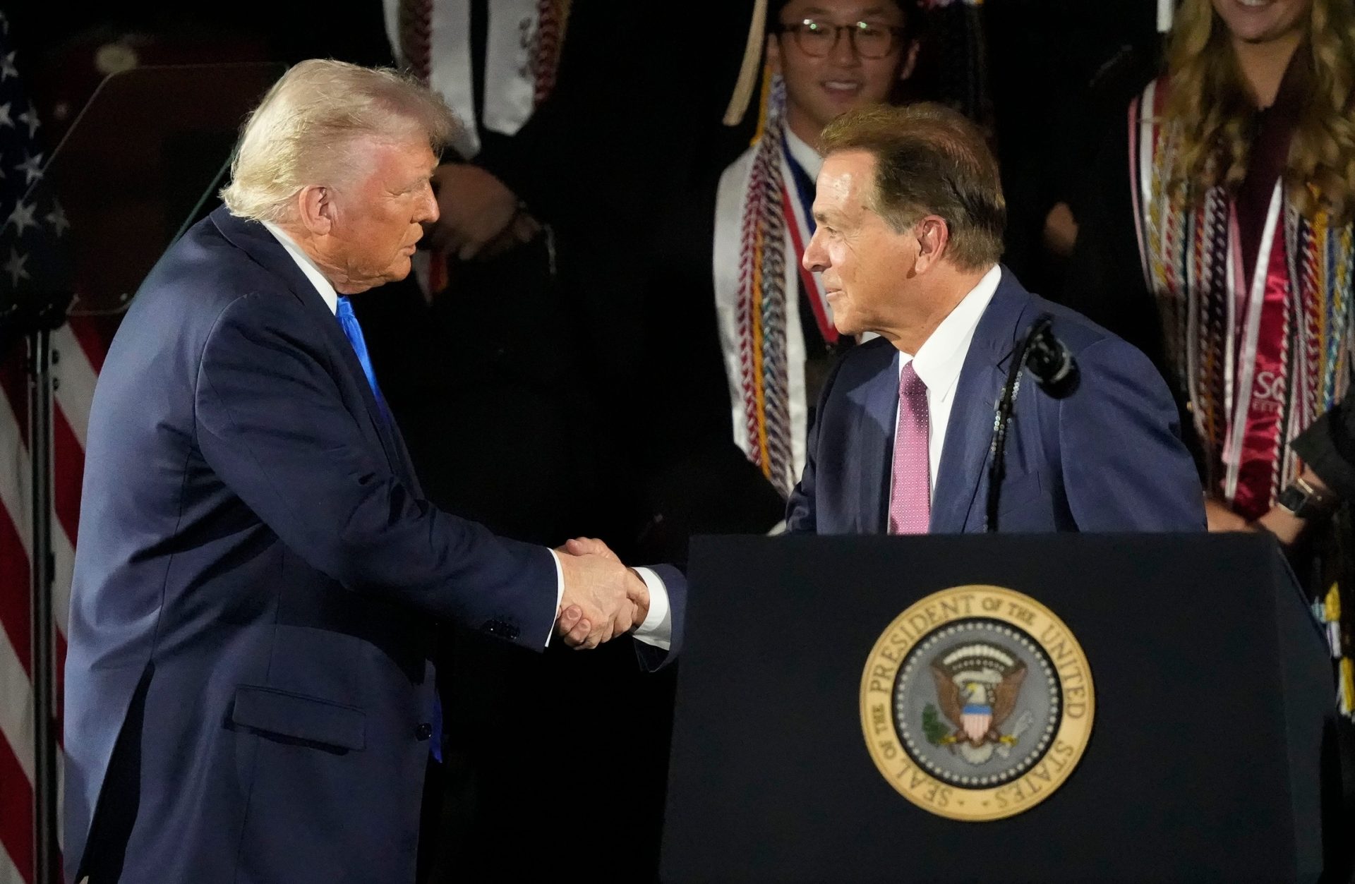 Donald Trump and Nick Saban