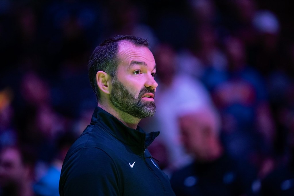 Dec 27, 2024; Phoenix, Arizona, USA; Dallas Mavericks assistant coach Alex Jensen against the Phoenix Suns at Footprint Center.