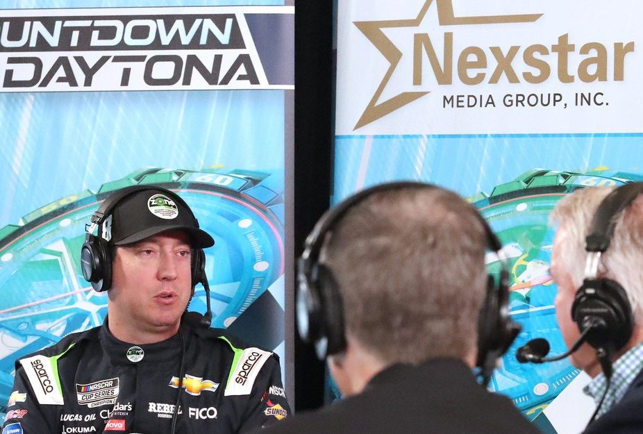 Kyle Busch talks with Nexstar Media Group, Wednesday February 14, 2024 during Daytona 500 Media Day at Daytona International Speedway