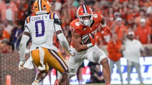during the fourth quarter at Memorial Stadium in Clemson, S.C. Saturday, August 31, 2025.
