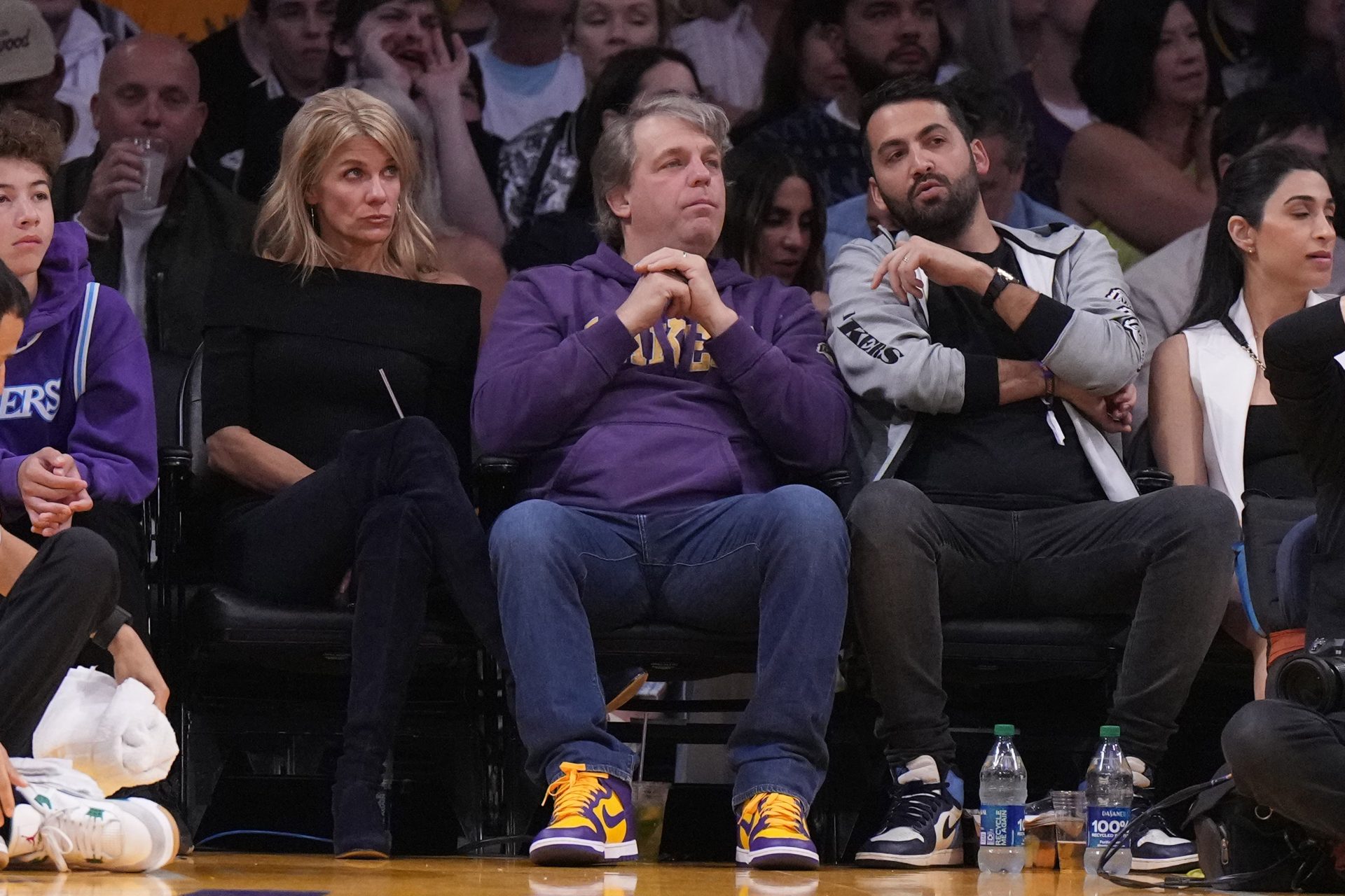 May 20, 2023; Los Angeles, California, USA; Los Angeles Dodgers and LA Sparks co-owner Todd Boehly watches during game three of the Western Conference Finals for the 2023 NBA playoffs between the Los Angeles Lakers and the Denver Nuggets at Crypto.com Arena.