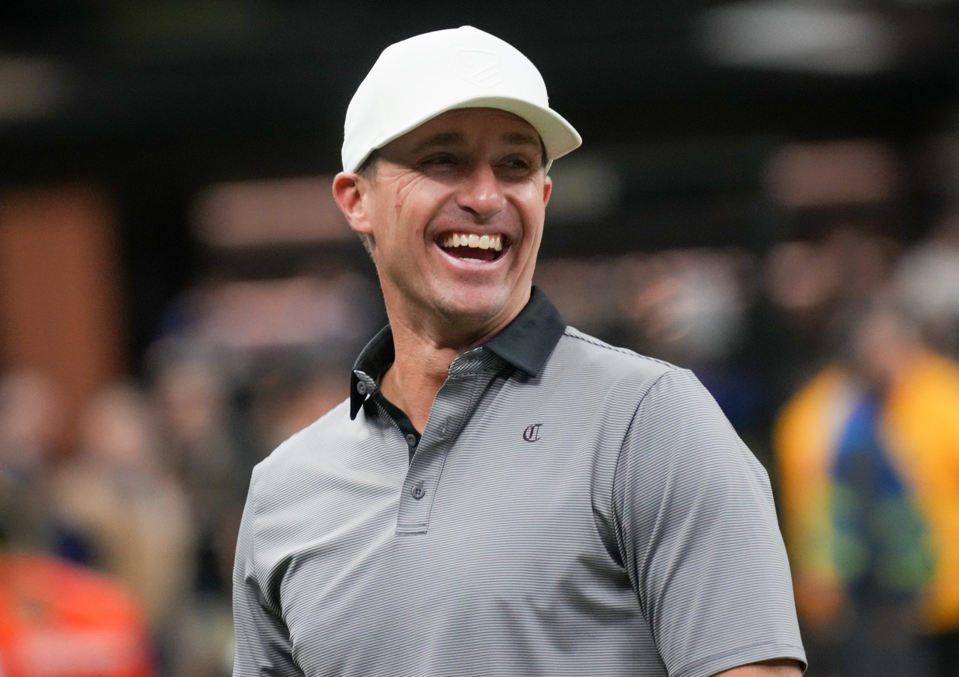 Oct 5, 2025; New Orleans, Louisiana, USA; Former New Orleans Saints quarterback Drew Brees smiles prior to the game against the New York Giants at Caesars Superdome.