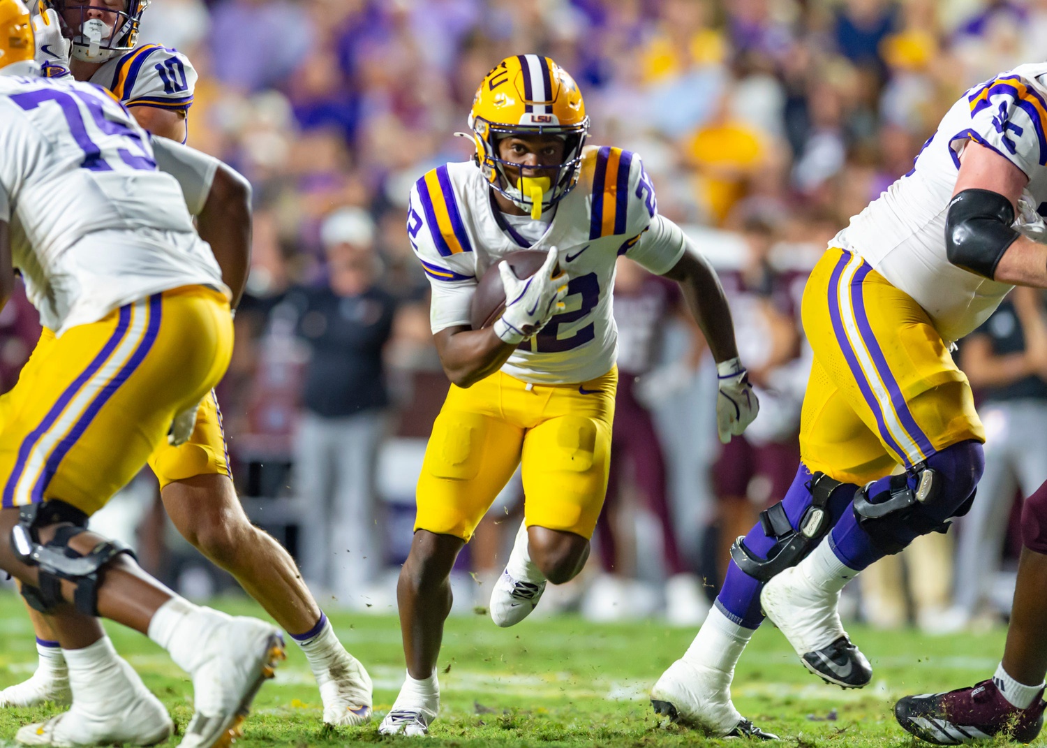 Harlem Berry 22, LSU Tigers take on the Texas A&M Aggies. October 25, 2025; Baton Rouge, Louisiana, USA; at Tiger Stadium. Saturday, Oct. 25, 2025.