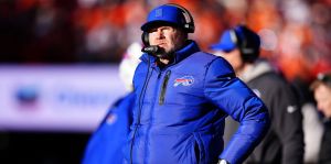 Jan 17, 2026; Denver, CO, USA; Buffalo Bills head coach Sean McDermott during the second quarter of an AFC Divisional Round playoff game against the Denver Broncos at Empower Field at Mile High