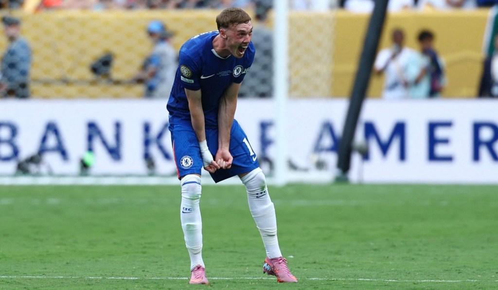 [Subscription Customers Only] Jul 13, 2025; East Rutherford, New Jersey, USA; Chelsea FC midfielder Cole Palmer (10) celebrates winning the final of the 2025 FIFA Club World Cup at MetLife Stadium