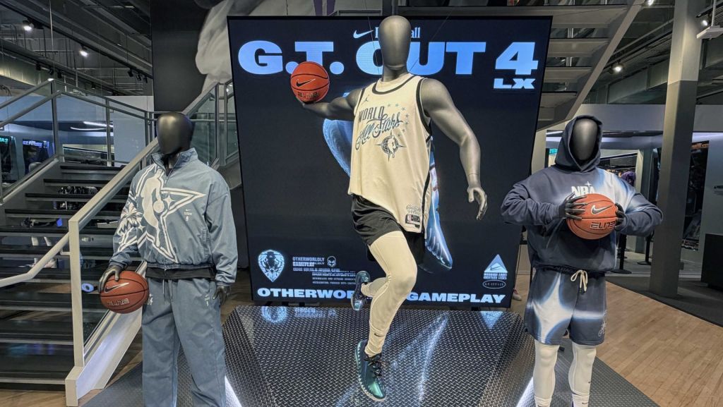 Feb 12, 2026; Los Angeles, California, USA; A Nike All Star 2026 display at Nike The Grove.