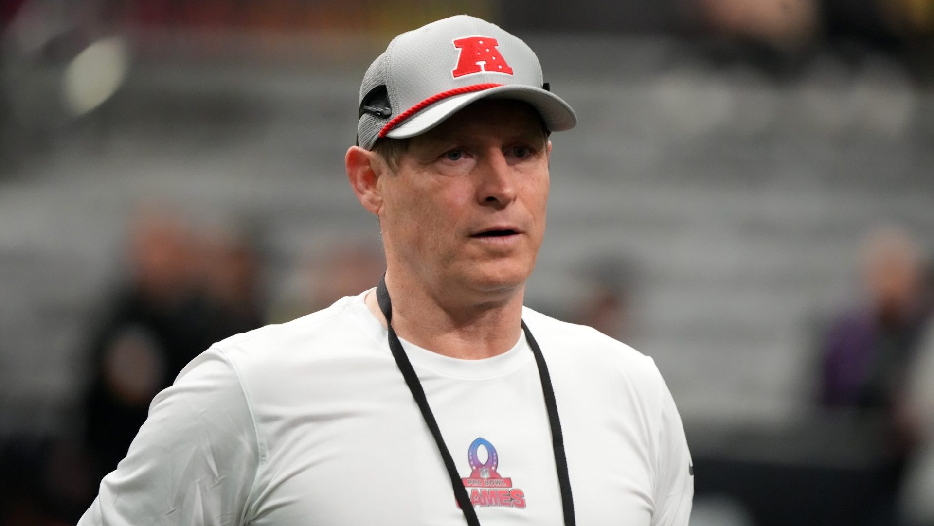 Feb 2, 2026; San Francisco, CA, USA; AFC coach Steve Young during practice at the NFL Flag Fieldhouse at Moscone Center South Building.