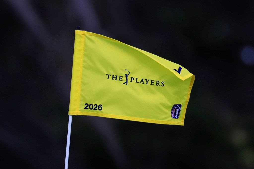 A cup flag flies on on the seventh green during the first round of The Players Championship PGA golf tournament at TPC Sawgrass, Thursday, March 12, 2026, in Ponte Vedra Beach, Fla.