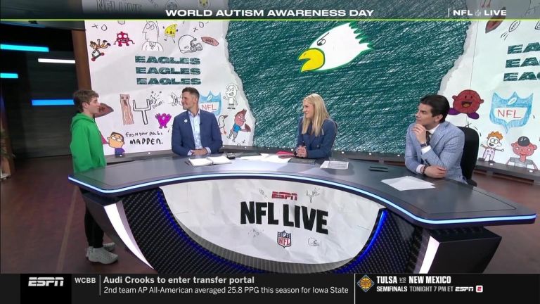 Dan Orlovsky's son, Madden, appears on NFL Live