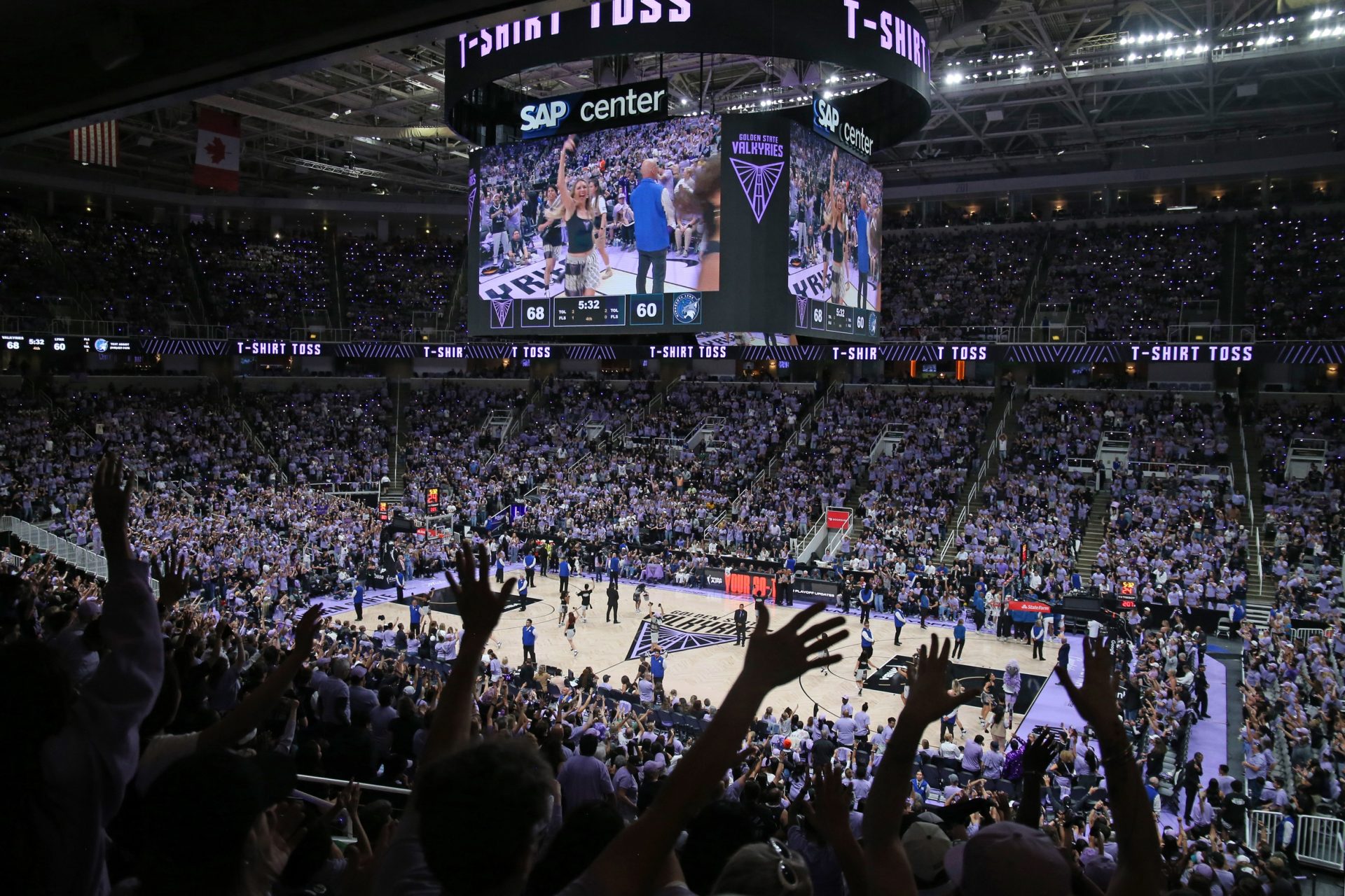 Sep 17, 2025; San Jose, California, USA; SAP Center during the fourth quarter of the Golden State Valkryies vs. Minnesota Lynx game two of round one for the 2025 WNBA Playoffs at SAP Center.