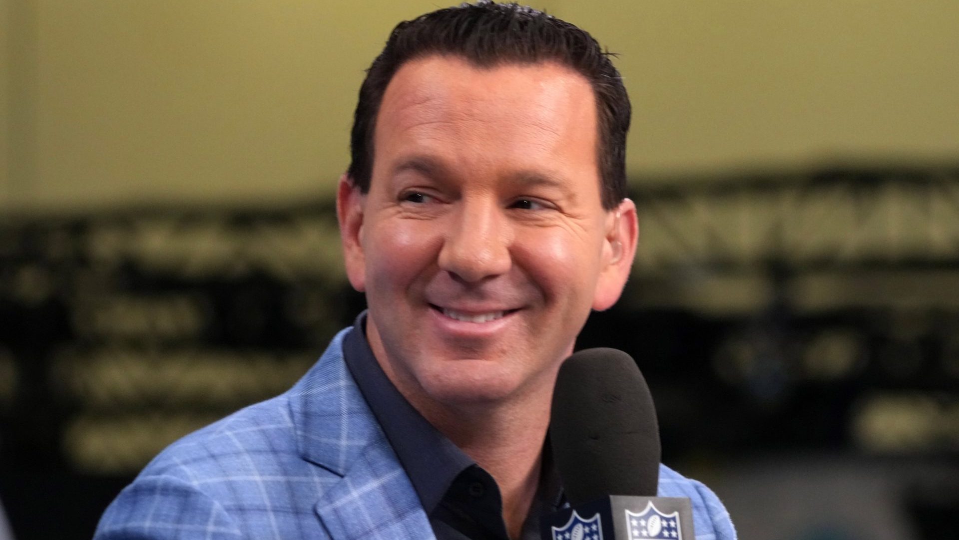 Feb 4, 2026; San Francisco, CA, USA; Ian Rapoport on the NFL Network set at the Super Bowl LX media center at the Moscone Center. Mandatory Credit: Kirby Lee-Imagn Images