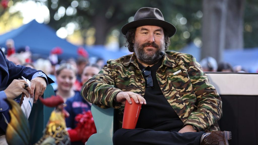 Oxford, MS - November 4, 2023 - The Grove: Wright Thompson on the set of Marty & McGee.
