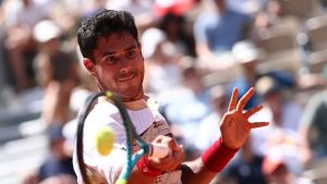 Tennis - French Open - Roland Garros, Paris, France - May 28, 2026 Paraguay's Adolfo Daniel Vallejo in action during his second round match against France's Moise Kouame REUTERS/Guglielmo Mangiapane