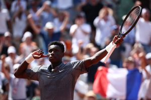 Tennis - French Open - Roland Garros, Paris, France - May 28, 2026 France's Moise Kouame reacts during his second round match against Paraguay's Adolfo Daniel Vallejo REUTERS/Guglielmo Mangiapane