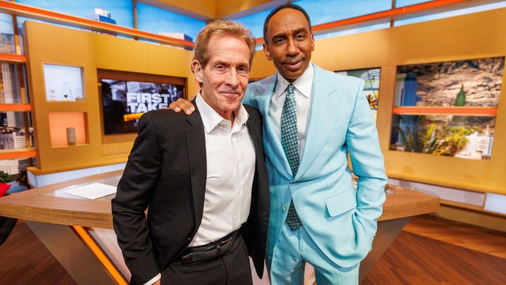 Los Angeles, CA - May 8, 2026 - LAPC: Stephen A Smith and Skip Bayless on the set of First Take.