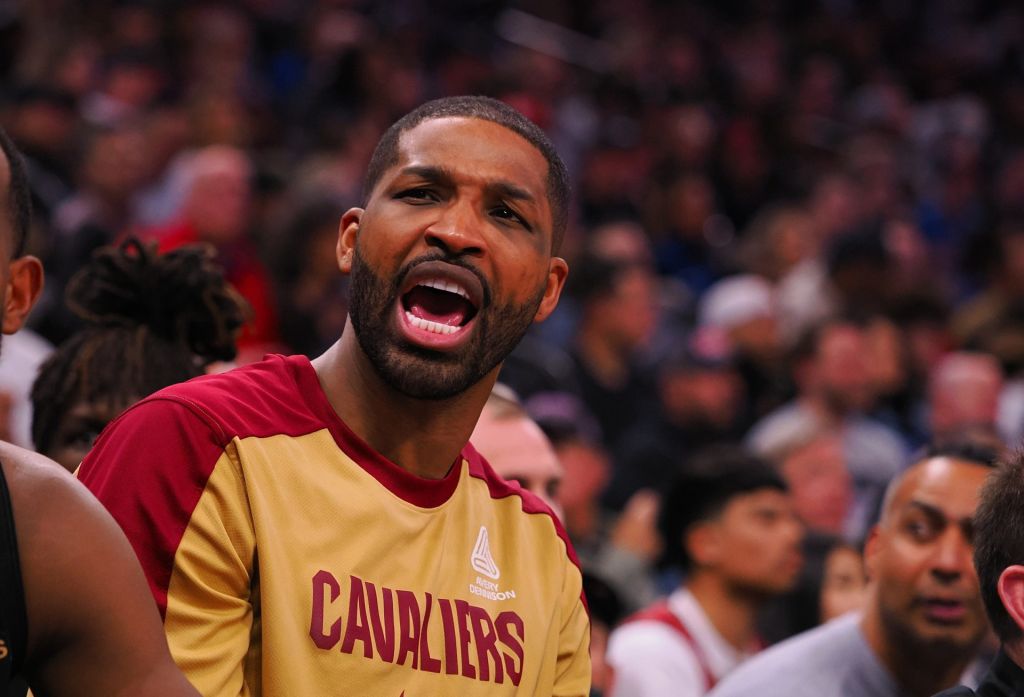 Mar 19, 2025; Sacramento, California, USA; Cleveland Cavaliers forward/center Tristan Thompson (13) responds to a fan during the fourth quarter Sacramento Kings at Golden 1 Center.