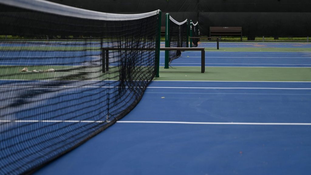 Empty tennis courts
