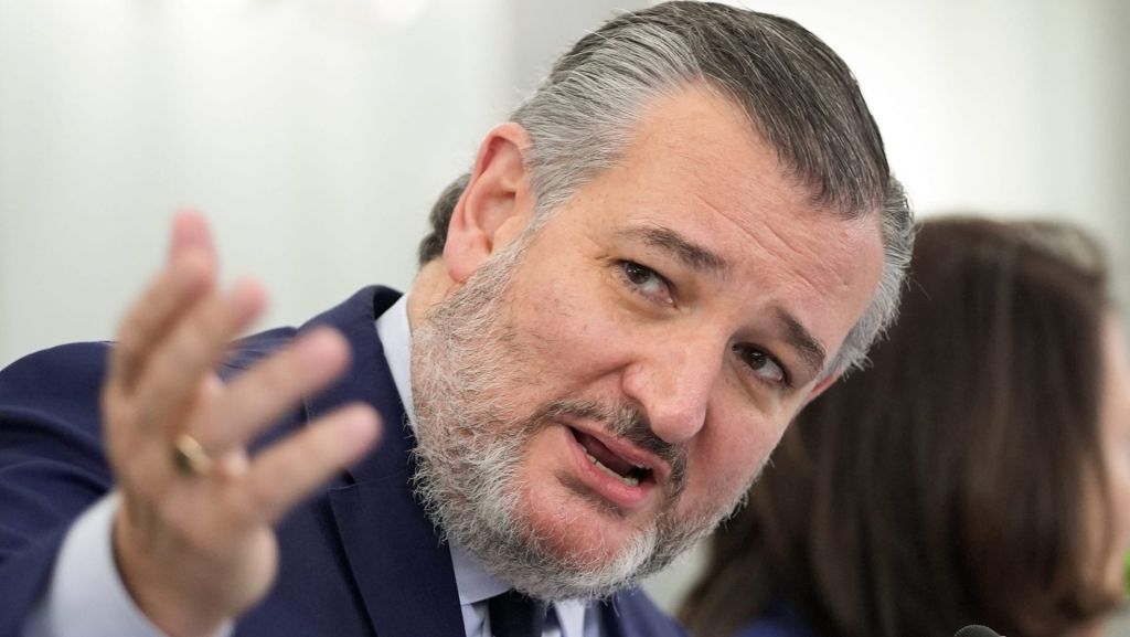 Jan 28, 2025; Washington, DC, USA; Senator Ted Cruz (R-TX), Chairman of the Senate Committee on Commerce, Science, and Transportation, begins a hearing to examine the Panama Canal and its impact on U.S. trade and national security, focusing on fees and foreign influence on Tuesday, January 28, 2025. Mandatory Credit: Jack Gruber-USA TODAY