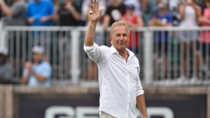 Aug 12, 2021; Dyersville, Iowa, USA; Movie actor Kevin Costner leaves the field before a game between the Chicago White Sox and the New York Yankees at Field of Dreams. Mandatory Credit: Jeffrey Becker-USA TODAY Sports