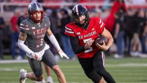 Brendan Sorsby runs with the ball during the Texas Tech football team's spring game, Friday, April 17, 2026, at Jones AT&T Stadium.