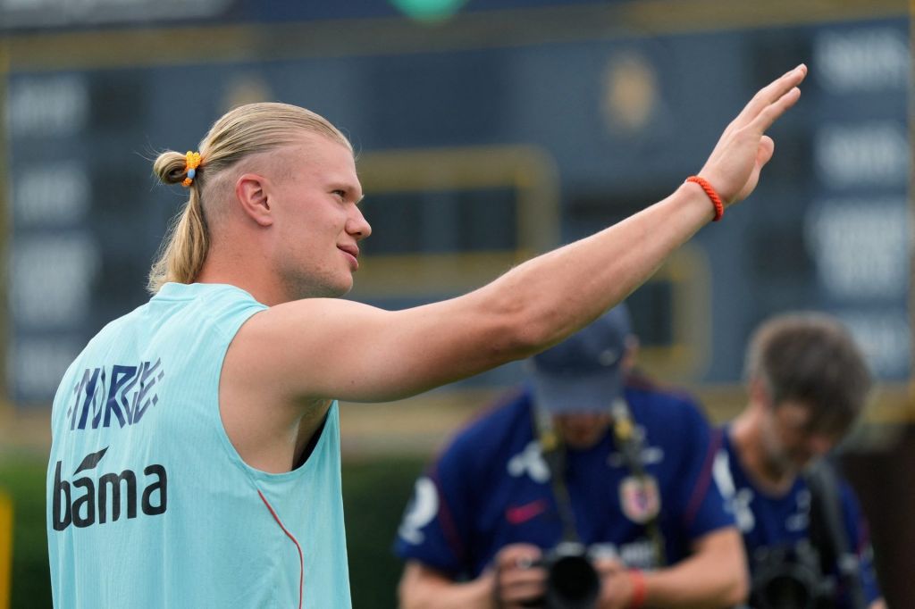 June 10, 2026; Greensboro, North Carolina, U.S.; Norway's Erling Haaland during training.