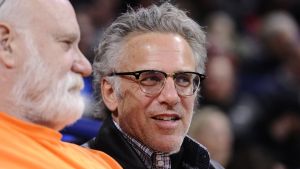 Feb 7, 2019; Spokane, WA, USA; ESPN personality Neil Everett looks on during a game between the San Francisco Dons and Gonzaga Bulldogs in the second half at McCarthey Athletic Center. The Bulldogs won 92-62. Mandatory Credit: James Snook-USA TODAY Sports