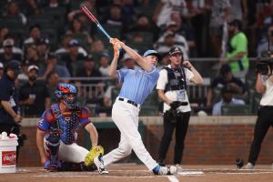 Jul 14, 2025; Atlanta, GA, USA; Argyle High School player Grady Emerson during the 2025 Home Run Derby at Truist Park.